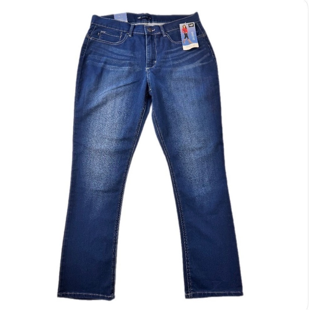 NWT Lee Skinny Leg Jeans Womens 14 M Blue Easy Fit Bella Stretch Denim New